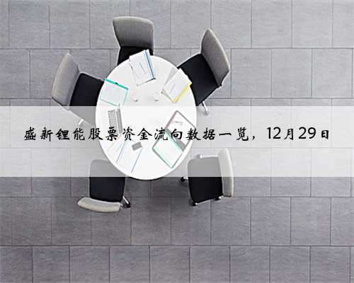 盛新锂能股票资金流向数据一览，12月29日