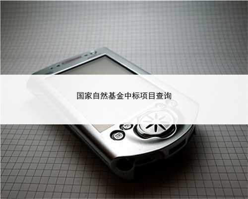 国家自然基金中标项目查询