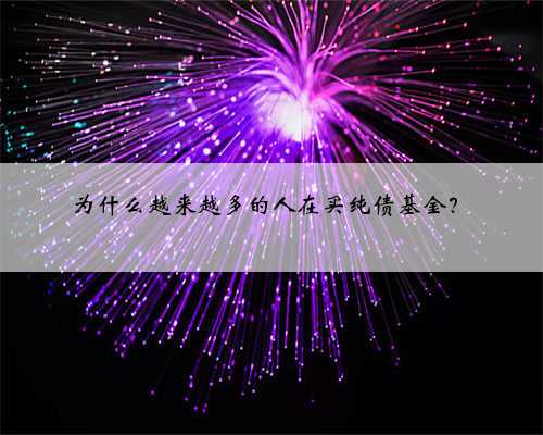 为什么越来越多的人在买纯债基金？