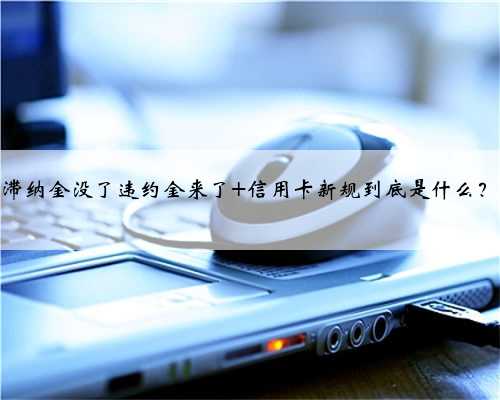 滞纳金没了违约金来了 信用卡新规到底是什么？